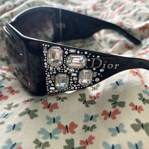 Dior Black Sunglasses with Crystal Accents